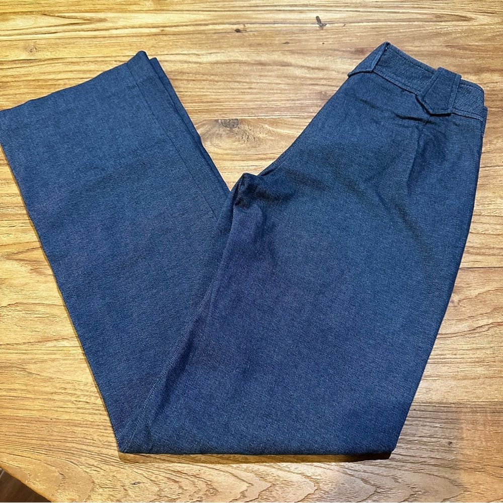 The Limited Womens Denim Wide Leg Trouser Jeans Tall Academia Stretch Minimalist